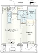 カスタリア菊川 704 間取り図