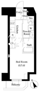 グランパセオ田原町 1001 間取り図