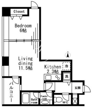 レジディアタワー麻布十番 1206 間取り図