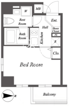 ルクレ住吉 201 間取り図