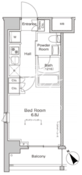 プラウドフラット戸越公園 101 間取り図