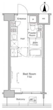 プラウドフラット南品川 704 間取り図