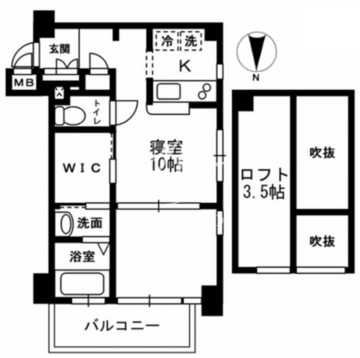 レジディア代々木2 501 間取り図