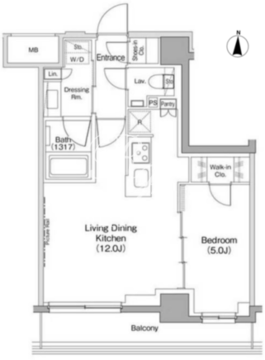 ザ・パークハビオ住吉 209 間取り図