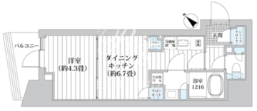 ライオンズフォーシア五反田 704 間取り図