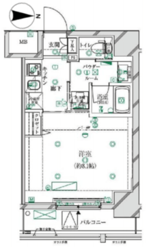 クレイシア江戸川橋レーヴ 602 間取り図