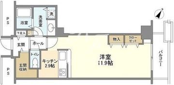 トルナーレ日本橋浜町 3403 間取り図