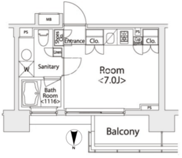 カスタリア戸越 502 間取り図