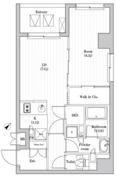 文京本駒込レジデンス 206 間取り図