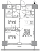 パークハビオ飯田橋 705 間取り図