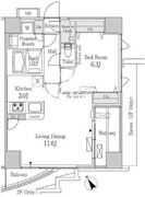 パークフラッツ芝浦 1004 間取り図