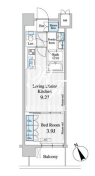 プレノ清澄庭園 316 間取り図