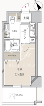 プライマル月島 304 間取り図