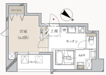 プライマル月島 508 間取り図