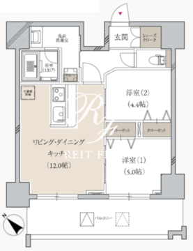 プライマル月島 902 間取り図