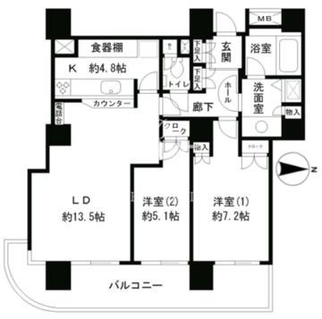 リバーポイントタワー 304 間取り図