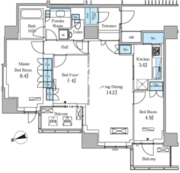 レジディアタワー目黒不動前 2312 間取り図