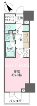 ルフォンプログレ四谷 504 間取り図