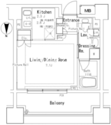 パークアクシス御茶ノ水ステージ 1222 間取り図