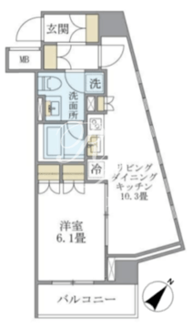 ブリリアイスト銀座東 805 間取り図