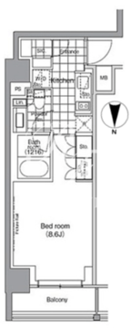 パークハビオ門前仲町 812 間取り図