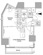ザ・パークハビオ麻布十番 803 間取り図