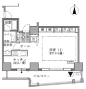 アクティ汐留 407 間取り図