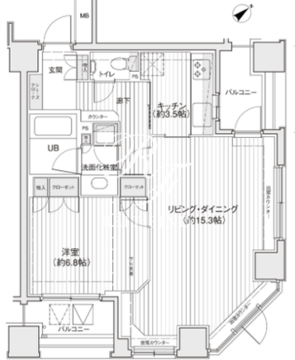 ドゥーエ銀座イースト2 802 間取り図