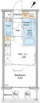 プラウドフラット戸越銀座 808 間取り図