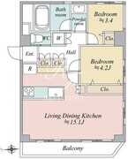 ヴェルデ青山 2階55.18㎡ 間取り図