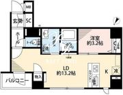 プレール・ドゥーク日本橋浜町 402 間取り図