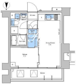 ブラウ戸越銀座テラス 311 間取り図