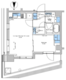 ブラウ戸越銀座テラス 408 間取り図