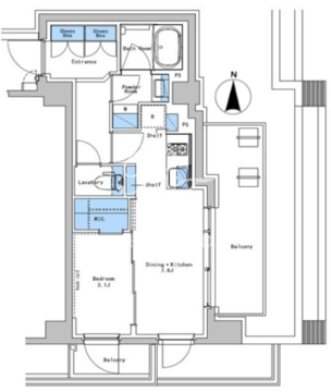 ブラウ戸越銀座テラス 505 間取り図