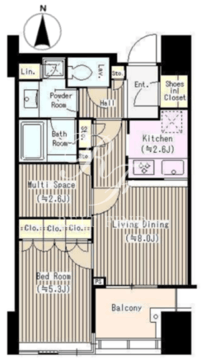 パークタワー錦糸町 706 間取り図