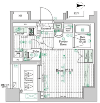 ブライズ住吉DUE 304 間取り図