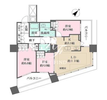 ザ・パークハウス西新宿タワー60 3701 間取り図