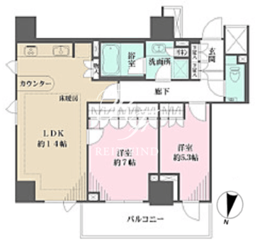 パークハウス平河町 1103 間取り図