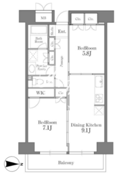 レジディア芝浦 804 間取り図