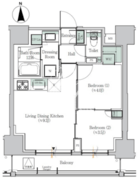 ワンルーフレジデンス浅草橋 1402 間取り図
