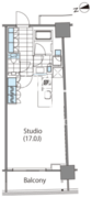 コンフォリア新宿イーストサイドタワー 1210 間取り図