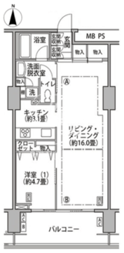 東雲キャナルコートCODAN 17-416 間取り図