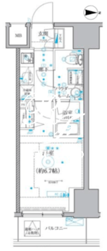 クオリタス品川南 1103 間取り図