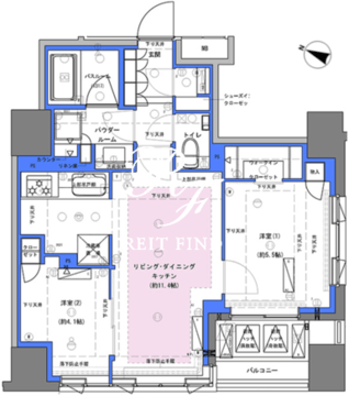 ディームス大手町ノース 1002 間取り図