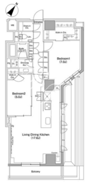 ザ・パークハビオ小石川 501 間取り図