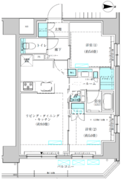 ヴィークブライト蔵前 1406 間取り図