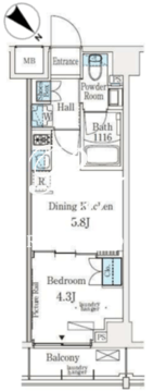 ソラニテ馬込 405 間取り図