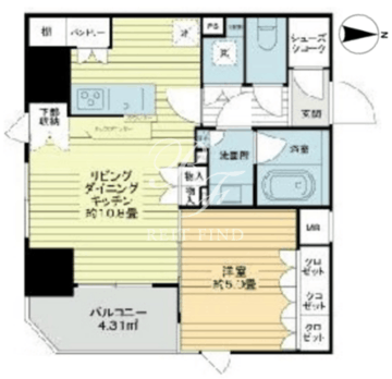 リストレジデンス蔵前 1104 間取り図