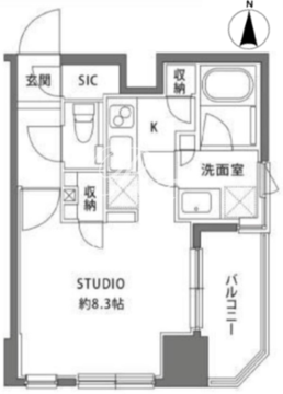 リストレジデンス蔵前 204 間取り図