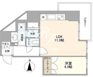 OPEN BLOOM SUMIDA YAHIRO 401 間取り図